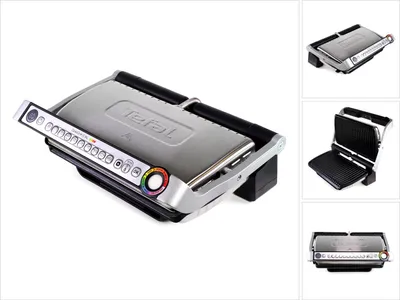 Produktbild von Tefal GC 722 D Optigrill PLUS XL Kontaktgrill, Edelstahlgehäuse, 2000 Watt, Thermostat, Schräger Fettablauf, SpÃ1/4lmaschinengeeignet