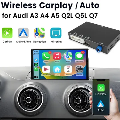 Image de Interface sans fil CarPlay et Android Auto avec GPS pour Audi A3 (2012-2021) et Q2 (2012-2021)