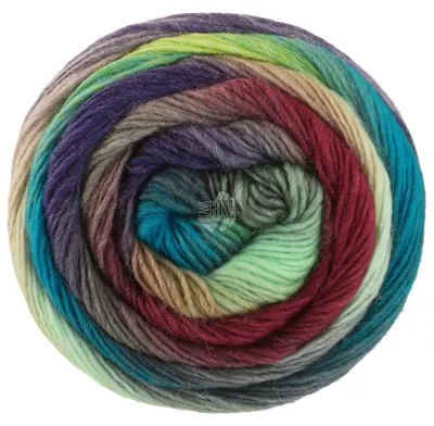 Produktbild von Lana Grossa MEILENWEIT 100 g Color Mix 4-fach Sockenwolle mit leuchtendem Farbverlauf 400 m Farbe 8023 - Nougat/Rotbraun/Graulila/Pastellgrün/Mint/ Petrol/Smaragd