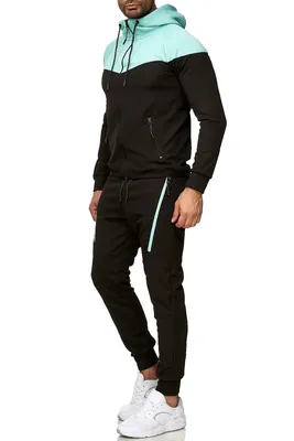 Produktbild von Herren Jogginganzug | Freizeitanzug 984 schwarz/mint M