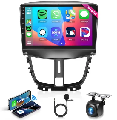 Image de Autoradio Android 13 de 64 Go pour Peugeot 207 (2006-2015), écran tactile de 9 pouces, compatible avec Carplay sans fil, Android Auto, GPS, Mirror Link, Bluetooth, FM/RDS
