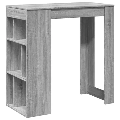 Obrázok produktu pre vidaXL Barový stôl s policou Grey Sonoma 102x50x103,5 cm Drevo Materiál