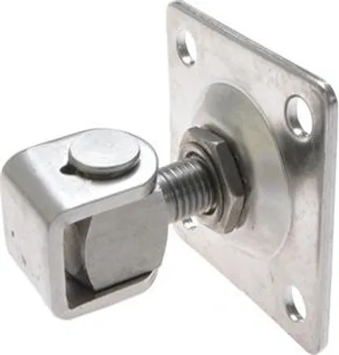 Zdjęcie produktu dla Zawias regulowany M16 z płytką 80x80 mm INOX (stal nierdzewna) AISI 304