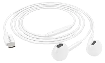 Obrázok produktu pre Mayaxess, slúchadlá do uší s USB-C a mikrofónom pre Galaxy S26 Plus, biele