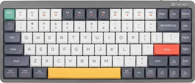 Zdjęcie produktu dla Tracer FINA 84, Przewodowy i Bezprzewodowy, USB + RF Wireless + Bluetooth, Mechaniczna, QWERTY, LED, Szary