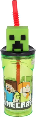 Produktbild von Minecraft Creeper Trinkflasche mit 3D Deckel
