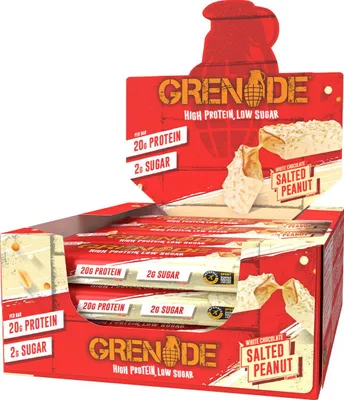 Produktbild von Grenade Protein Bar - 12 x 60 g White Chocolate Salted Peanut