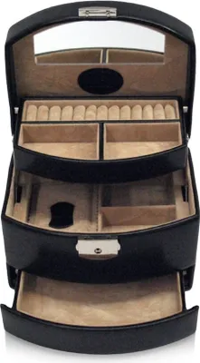 Produktbild von WINDROSE Schmuckschatulle Merino Moda Jewellery Box Automatic Black schwarz