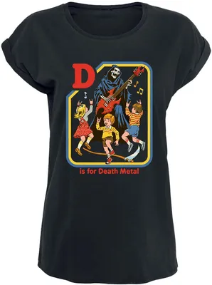 Produktbild von Steven Rhodes T-Shirt Damen D Is For Death Metal schwarz M