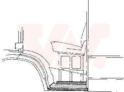 Produktbild von VAN WEZEL 3070101 Schweller Reparaturblech Einstiegblech Links passend für MERCEDES-BENZ T1 Kasten (602) T1 Bus (601) T1 Pritsche/Fahrgestell (602)