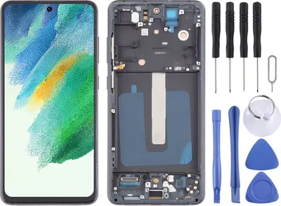 Produktbild von Für Samsung Galaxy S21 FE 5G SM-G990B OLED Display mit Rahmen Ersatzteil Reparatur Schwarz