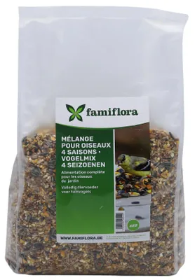 Produktbild von Famiflora Winter-Streufutter - 4kg - 4-Jahreszeiten-Mischung - energiereich - Winterfutter für Gartenvögel - Vogelfutter
