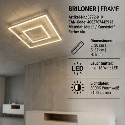 Image de Plafonnier LED, aluminium, LED/22 W