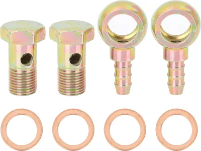 Image de 2 Sets 16mm Banjo Tuyau Barbelé Boulon Raccord pour Moto Voiture