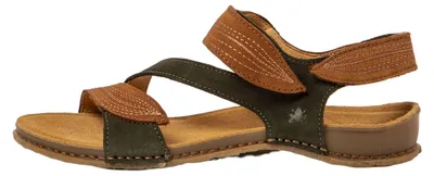 Image de El Naturalista Sandales pour Femme N5810S NOBUCK LAVADO KAKI-CUERO/ PANGLAO Couleur Vert