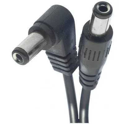 Image de Câble d'alimentation, DC/DC (m/m,L-forme/droite), 20 cm, noir