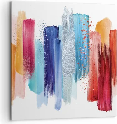 Produktbild von Bild auf Leinwand - Leinwandbild - Einteilig - Abstraktion Farben Gürtel - 60x60cm - Wand Bild - Wanddeko - Wandbilder - Leinwanddruck - Bilder - Wanddekoration - Leinwand bilder - AC60x60-4330