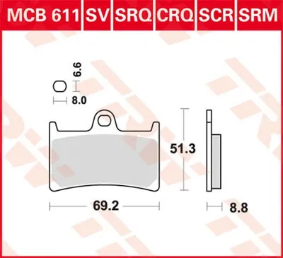 Obrázok produktu pre TRW Brzdová podložka Trw Sinter Mcb 611Scr