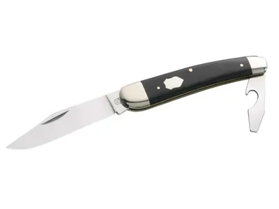 Produktbild von Hartkopf-Taschenmesser, Klinge und Kapselheber, Ebenholz,, Stahl 1.4034, Neusilberbacken