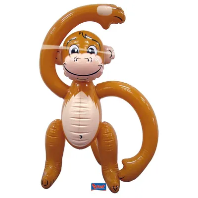 Produktbild von Folat Aufblasbarer Affe - 61 cm, Tiere, Kunststoff, Braun