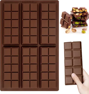 Produktbild von Silikon Schokoladenform,Schokoladentafel Form fš¹r 6 Tafeln Schokolade Selber Machen,BPA-frei Chocolate Mold,Silikonform Schokolade mit Antihaftbeschichtung,Schokoladenform fš¹r Gelees, Puddings