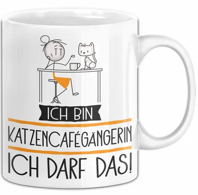 Produktbild von Geschenk für Katzencafégängerin Tasse Lustige Geschenkidee Geburtstag Ich Bin Katzencafégängerin Ich Darf Das (Weiß)