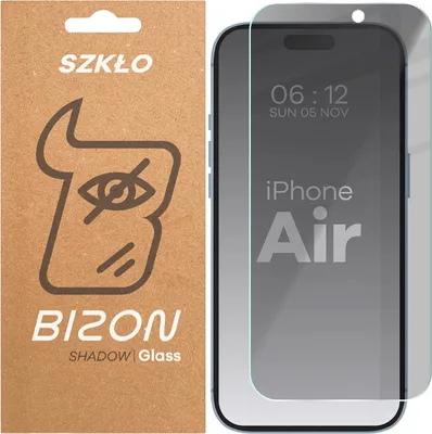 Produktbild von Gehärtetes Glas mit Privatschutzfilter für iPhone Air, Bizon Glass Clear Shadow, getönt