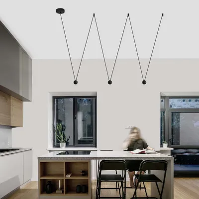 Zdjęcie produktu dla Lampa wisząca Nocci LED 3-światło czarna okrągła