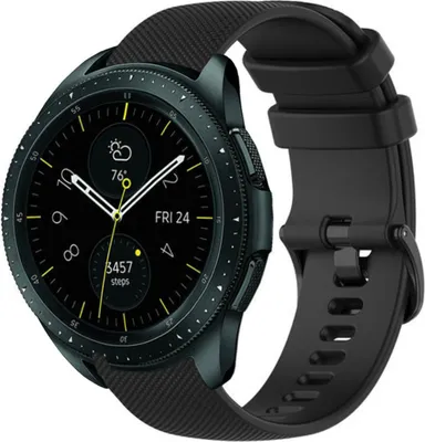 Produktbild von Strap-it Samsung Galaxy Watch 42mm Luxus-Silikonarmband (Schwarz)