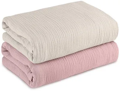 Productafbeelding van Ibenzoa® Puckdoeken van mousseline voor pasgeborenen – set van 2, 95 x 100 cm, 100% mousseline katoen, zacht en ademend