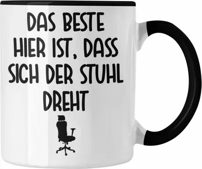 Produktbild von Trendation - Büro Tasse Lustiger Spruch Frau Männer Arbeit Kaffeetasse Kollegen Kollege Kollegin Geschenk (Schwarz)