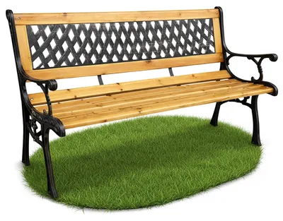 Produktbild von Gartenbank Schwarz MIRT mit lackiertem Holz und gusseisernen Beinen Breite 127 cm