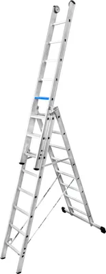 Produktbild von Iller Stufen Mehrzweckleiter ERGO Plus mit plattformartigen Standflächen 3x12 Stufen
