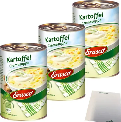 Produktbild von Erasco Kartoffel Cremesuppe 3er Pack (3x390ml) + usy Block
