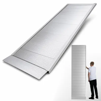 Produktbild von TRUTZHOLM Eventrampe 305 cm Traglast 600 kg Alu grau geriffelt Sicherungsbolzen Rampe Auffahrrampe