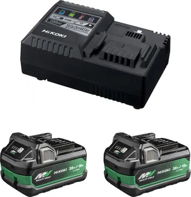 Image de Kit 2 batteries 36V 2,5Ah MultiVolt BSL36A18X + chargeur rapide 14,4V-18V HIKOKI UC18YSL3WHZ