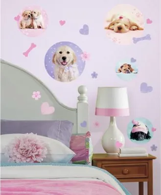 Image de Stickers repositionnables de chiots mignons