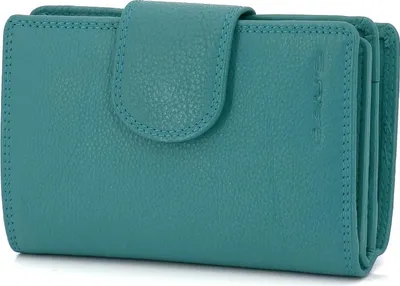 Produktbild von Geldbörse aus echtem Leder für Damen, Frauen Geldbeutel, Portemonnaie RFID (Grün)