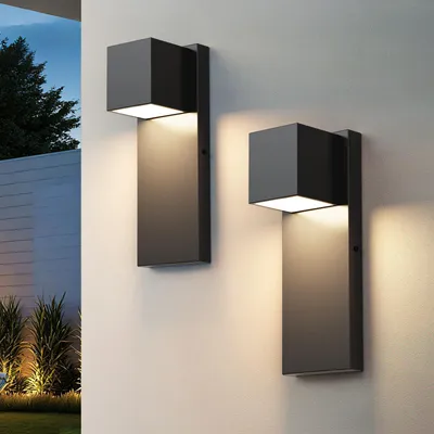 LED-Außenwandleuchten 16W 3000K 1300lm IP65 schwarz 2er-Pack