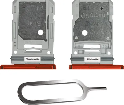 Produktbild von Samsung Galaxy S20 Fe 4G 5G Sim Karten Halter Tray Adapter Fach Stecker Slot + Nadel Dual Red Rot