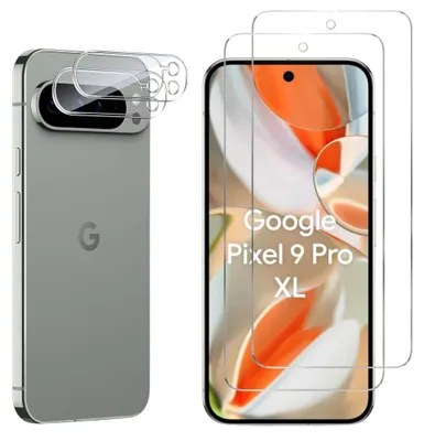 Produktbild von Gehäuse aus gehärtetem Glas für Google Pixel 9 Pro XL und Kameraschutz [2er-Pack] Displayschutzfolie  Phonillico®