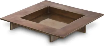 Produktbild von Casa Padrino Luxus Serviertablett Vintage Messing 20 x 20 x H. 2 cm - Quadratisches Messing Tablett - Gastronomie & Restaurant Accessoires - Luxus Accessoires