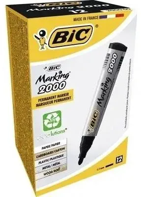Produktbild von Textilmarker, 0,9 mm, schwarz (12 Stück), BIC