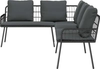 Immagine prodotto di vidaXL Divano con cuscini antracite 173 x 231 x 90 cm in acciaio