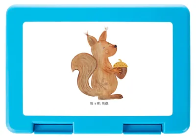 Produktbild von Mr. & Mrs. Panda Snackbox Eichhörnchen Weihnachtszeit - Weiß - Geschenk, Weihnachten, Frohes Neues Jahr, Vogel, Bento Box, Brotzeitbox, Lunchbox, Bentobox, Neujahr, Frohe