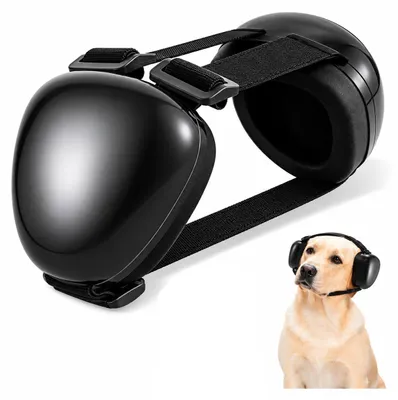 Immagine prodotto di INF Cuffie antirumore per cani - Protezione regolabile per l'udito Nero