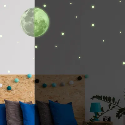 leuchtender Mond-Wandaufkleber, Modell 036-047 – Decords, Produktansicht 1