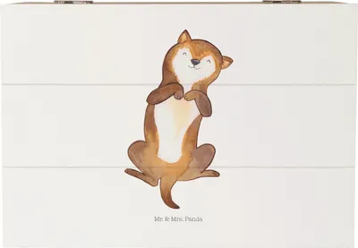 Produktbild von Mr. & Mrs. Panda Kiste Hund Streicheln 22 x 15 cm - Weiß - Geschenk, Wauwau, Süß, Schatulle, Geschenkbox, Bauch, Sprüche, fotobox, Box, Hunde, geschenkkiste