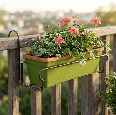 Immagine prodotto di Supporto universale per fioriere da balcone – Staffa di fissaggio per l'appensione, 41,5 x 22 cm