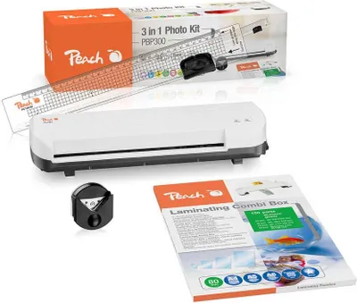 Obrázok produktu pre PEACH 4 in1 Laminating Kit PBP300, set laminátor PL707, řezačka PC100-04,mix folií a zařezávač rožků